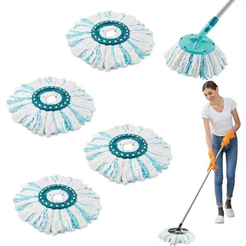 Stück Bodenwischer Ersatzbezug für Leifheit Clean Twist Disc Mop Micro Set,2-Faser-System für Leifheit Clean Twist M Wischmopp Rund Bodenwischer Ersatzteile,Wischmop Ersatzteile für Alle Bodenarten 4