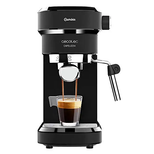 Cecotec Espressomaschine Cafelizzia 790 Schwarz - Kaffeevollautomat mit 20 Bar Druck und schnellem Aufheizsystem. Ideal für Espressos und Cappuccinos, mit automatischem Modus für 1 oder 2 Tassen.
