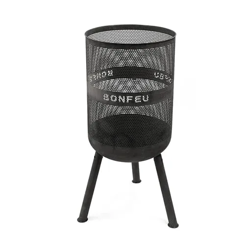 BonFeu Bonves Feuerkorb Ø45cm Schwarz - Grill & Feuerstelle aus hochwertigem Stahl, ideal für entspannte Abende im Garten – inklusive Grillrost und Schürhaken für kreative Kochmomente.
