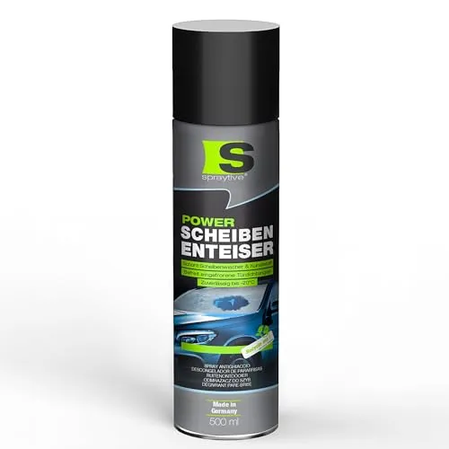 Spraytive 1x 500ml Power Scheibenenteiser – Enteiserspray für Autoscheiben & Schlösser – Entfroster wirkt sekundenschnell bis -20°C – materialschonend – verzögert Neubildung von Eis - Made in Germany