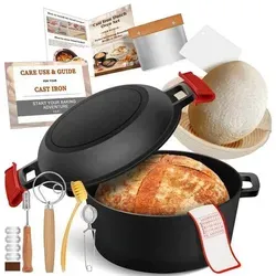 Gusseisen Topf Brotbackform 26 cm mit Zubehör-Set