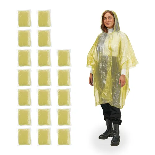 Regenponcho Einweg Poncho Notfall Regencape 20 Stück Polyethylen Regenponcho Set