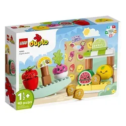 LEGO® DUPLO® 10983 Biomarkt – Spielset für kleine Einkäufer - Fantasievolles Spielset für Kinder ab 18 Monaten, perfekt für das Nachspielen von Einkäufen mit Obst und Gemüse. Fördert spielerisch Zahlenverständnis und Balancierfähigkeiten.