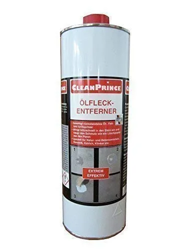 / 1 Liter Ölfleckentferner Reiniger Reinigungsmittel Ölfleck Ölflecken Fettflecken Wachsflecken auf Stein Pflaster etc. von CleanPrince 1000 ml