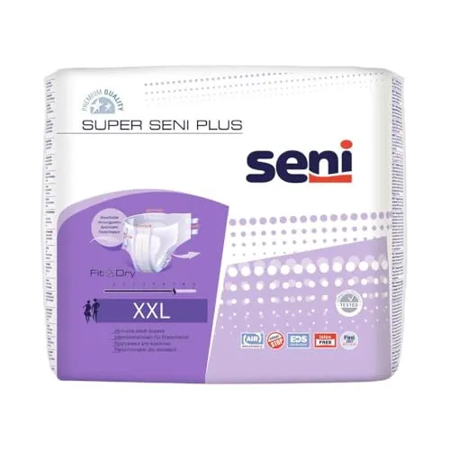Super Seni Plus XXL - 60 Stück für optimalen Inkontinzenzschutz - Inkontinenzeinlagen für Erwachsene, bieten hohen Tragekomfort und Sicherheit für Personen mit hohem Pflegebedarf.