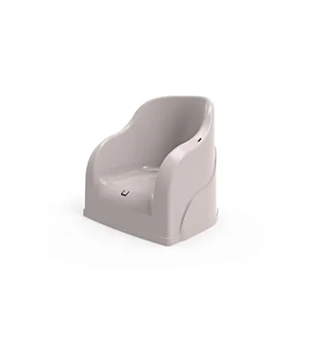 THERMOBABY Booster Stuhlblock glänzend braun - Sitzerhöhung für Kinder, komfortabel und sicher mit 2 Befestigungsgurten und 3-Punkt-Sicherheitsgurt. Ideal für unterwegs, passt auf alle Standardstühle und lässt sich leicht reinigen.