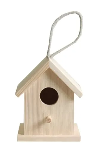 Artemio 10 x 8,5 x 13 cm Holz Nistkasten zum Aufhängen, Beige