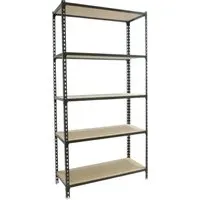 Proregal Schwerlastregal Anthrazit 110x200x30 cm - Werkstatteinrichtung – Stabiles Metallsteckregal mit 5 verstellbaren Böden, Traglast 200 kg pro Ebene, schneller Aufbau in nur 10-15 Minuten.