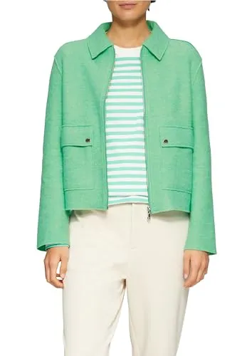 s.Oliver Relaxed Fit Jacke aus Wollmix mit Taschen - Ungefütterte Jacke mit Hemdkragen und praktischen aufgesetzten Taschen. Ideal für Outdoor-Anlässe, bequem und stylisch zugleich.