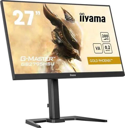 Iiyama G-Master GB2795HSU-B1 Gaming Monitor - 280 Hz - 27 Zoll Gaming Monitor mit 280 Hz Bildwiederholrate und 0,2 ms Reaktionszeit für ruckelfreies Gaming. IPS-Panel und AMD FreeSync Premium sorgen für brillante Farben und flüssige Bewegungen.