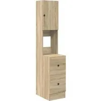 vidaXL Küchenschrank mit Regal Beige 35 x 50 x 180 cm - Küchenunterschrank aus robustem Holzwerkstoff mit modernem, minimalistischem Design. Ideal für effizienten Stauraum in kleinen Küchen und leicht zu reinigen.