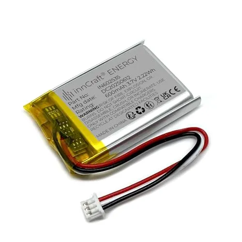Lithium Polymer Akku innCraft Energy 600mAh 3.7V, 36x25x6 Modell 602535 3P Molex 51021-030 1.25mm Anschluss