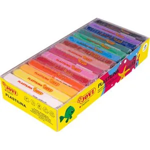 Jovi Knete 71S PLASTILINA, farbig sortiert, 15 Stangen je 150g - Knete für Kinder ab 2 Jahren, leicht formbar und ideal für kreative Figuren. Die Modelliermasse ist nicht luftaushärtend und hinterlässt keine Flecken.
