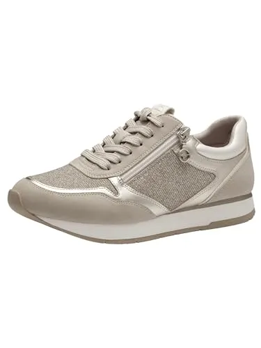 Plateausneaker TAMARIS für Damen, Gr. 38 - Sportliche Plateausneaker aus Lederimitat und Textil mit dezenten Metallic-Details, ideal für lässige Freizeitlooks.