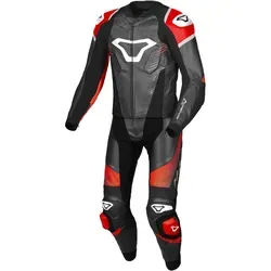 Macna Tronniq perforierte 2-Teiler Motorrad Lederkombi, schwarz-rot, Größe 52 für Männer - Motorradkombis mit perforiertem Leder und dynamischen Stretcheinsätzen für optimalen Komfort und Bewegungsfreiheit auf der Straße.