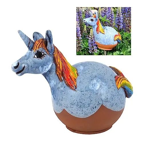 Midene Gartenstecker Keramik Handgefertigt in blau von Midene