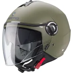 Caberg Riviera V4 X Jethelm - Matt-Dunkelgrün - L - Motorradhelm mit innovativem Design, integrierter Sonnenblende und Bluetooth-Kommunikationssystem für optimalen Fahrkomfort und Sicherheit.