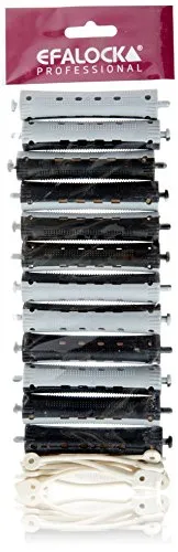 Efalock Kaltwellwickler lang grau/schwarz 16mm 12er Beutel