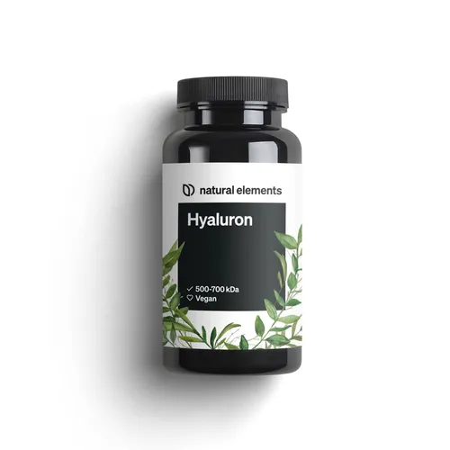 Hyaluron Kapseln NATURAL ELEMENTS - Nahrungsergänzungsmittel für Haut und Gelenke, unterstützt die Feuchtigkeit der Haut und fördert die Beweglichkeit.