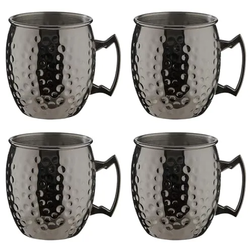 BUTLERS MOSCOW MULE - Becher gehämmert 470ml - Cocktailbecher in Schwarz - Cocktails