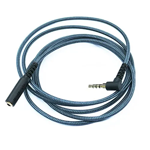 KetDirect 200 cm (6 Fuß) Rechter Winkel 4-polige 3,5 mm 1/8 Zoll-Stecker auf 4-poligen 3,5 mm 1/8 Zoll Buchse Stereo Audio-Kopfhörer-Kopfhörer-Verlängerungskabel -Adapter-Schnur-Tangle-Free Flechtlitzen