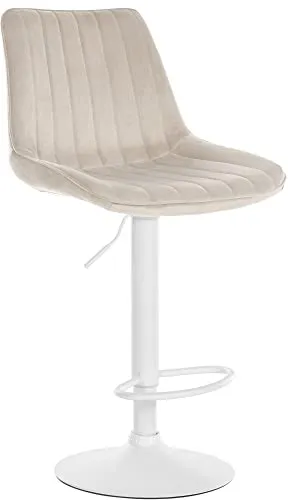 CLP Barhocker Toni Samt - Höhenverstellbarer Thekenhocker mit Rückenlehne - Barhocker mit bequem gepolstertem Samtbezug, stufenlos höhenverstellbar und 360° drehbar. Perfekt für jeden Raum, mit robustem Trompetenfuß und in verschiedenen Farben erhältlich.
