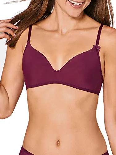 Sloggi Damen Wow Comfort P T-Shirt BH, Rot (Bordeaux 3407), 80D - Klassische BHs für Damen, ohne Bügel für perfekten Halt und höchsten Tragekomfort dank FlexiMesh und ComfyCups.