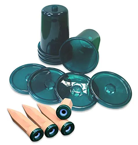 Produktbild Bio Green 4er-Set Bewässerungssystem für Hochbeete Hydro Cup | konstante, gleichmäßige Wasserversorgung | verhindert Übergießen und Austrocknen | Set aus 4 Tonkegeln und 4 Becheraufsätzen | 2,5 Liter