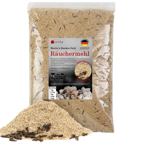 850g Räuchermehl Buche mit Nelke fein 0,5-1mm Kalträuchern Smoker Räucherspäne