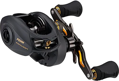 PENN Fathom Low Profile Reel 200LP Baitcastrolle - Angelrolle mit Vollmetallkörper und 6+1 Lagersystem, ideal für präzises Angeln und hohe Haltbarkeit.
