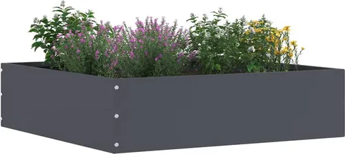 vidaXL Raseneinfassung Anthrazit 50 x 50 x 13 cm aus Stahl - Moderne Raseneinfassung aus robustem Stahl, ideal zur Abgrenzung von Garten- und Terrassenbereichen. Wetterfest und langlebig, passt sich vielseitig in jedes Landschaftsdesign ein.