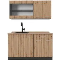 Vicco Küchenzeile R-Line, 140 cm in braun von Vicco