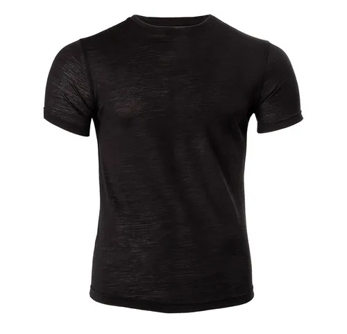 Occulto Herren Merino Shirt Montreal Schwarz M - Activewear-T-Shirt aus 100% Merinowolle, atmungsaktiv und geruchsneutral – ideal für aktive Abenteuer und wechselnde Temperaturen.