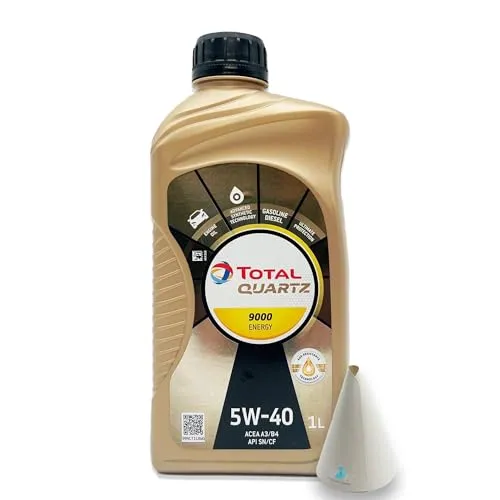 L Total Quartz 9000 Energy 5W-40 I passend für | VW 502.00/505.00 | MB 229.5 | Porsche A40 | 1 Liter | Motoröl | Motorenöl | mit Trichter | weitere Empfehlungen siehe Artikelbeschreibung 1
