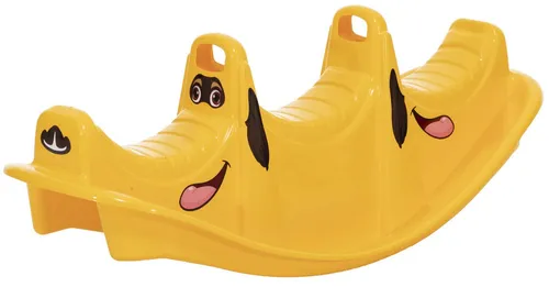 Dohany Wippe Rocker Hund - Gelbe Kunststoff Schaukelwippe für Kinder - Wippen für Kinder ab 18 Monaten, ideal zum Spielen und Fördern der Motorik, sicher unter Aufsicht von Erwachsenen.