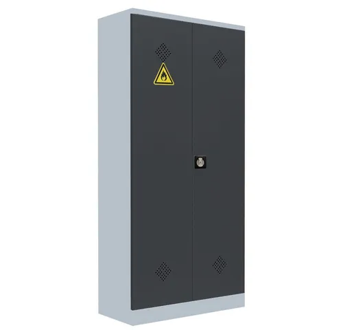 Steelboxx Mehrzweckschrank - Gefahrstoffschrank 195x91,6cm - Hochschrank für Gefahrstoffe, komplett verschweißt und montiert, mit vollverzinkten Wannenböden für sichere Lagerung von Chemikalien. Ideal für landwirtschaftliche und handwerkliche Betriebe.