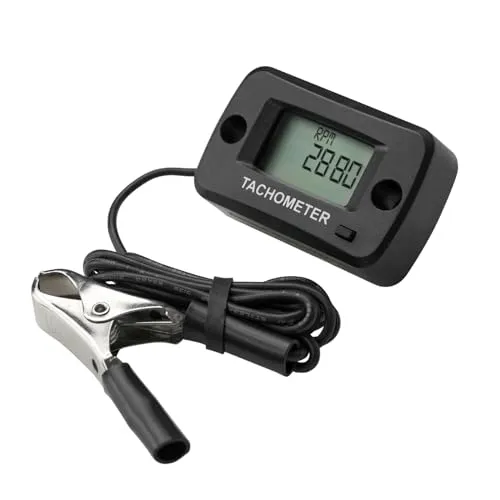 Jayron LCD Digital Benzin Induktiver Drehzahlmesser Wasserdicht für Motorrad Motocross Rasenmäher Schneefräse Generator Roller Kettensäge