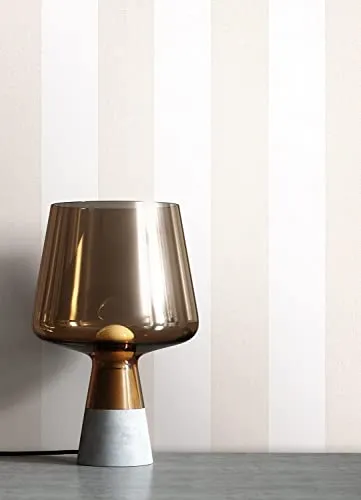 Newroom Tapete Beige Vliestapete Streifen - Streifentapete Landhaus Weiß Linien Modern inkl. Tapezier-Ratgeber