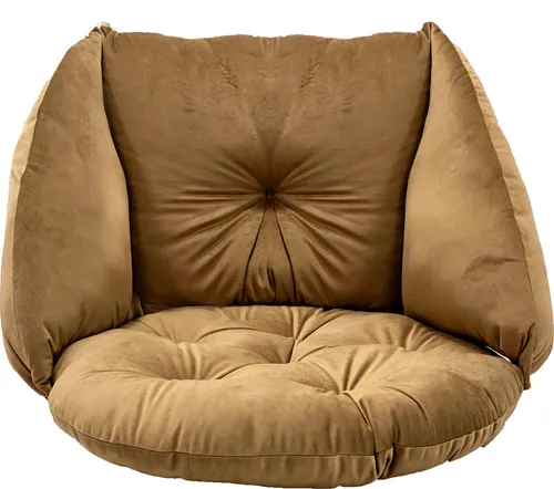 Kissen für Hängesessel – Beige Samtstoff Sitzkissen mit Silikonfaser - Hängesessel Kissen aus hochwertigem Samt, allergikerfreundlich und extrem weich für maximalen Komfort. Ideal für Indoor & Outdoor, leicht zu reinigen und langlebig.