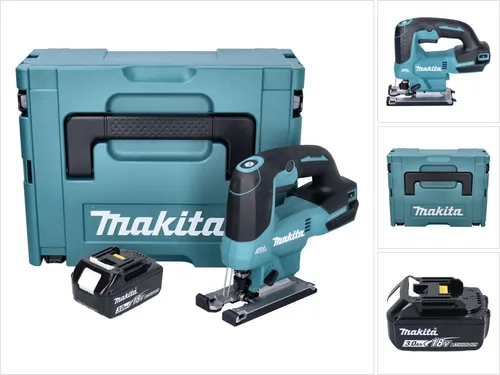 Makita DJV 184 F1J Pendelhub Stichsäge - Säge für Holz, Kunststoff und Metall mit bürstenlosem Motor, inklusive 1x 3 Ah Akku und praktischem Makpac, ideal für präzise Schnitte.
