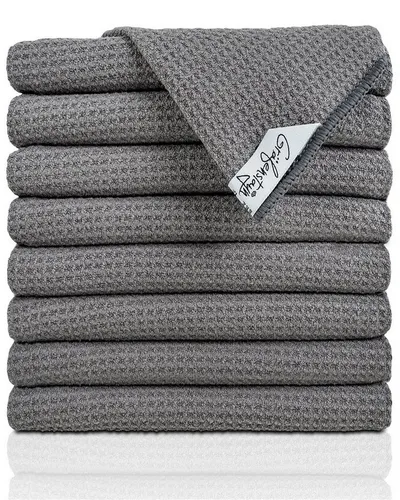 Gräfenstayn Geschirrtücher – 4er/8er Set mit Waffelstruktur in grau von Gräfenstayn