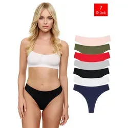 Tazzio String 7er-Pack Damen Tanga Unterhose F912 (Packung, 7-St) zeitlos und unsichtbar unter deiner Kleidung L