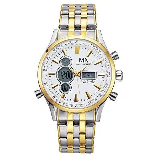 Meister Anker Herren Chronograph 23cm Edelstahl Silbergrau Chronograph Mineralglas 490000171