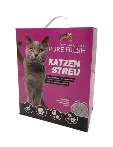BURI Katzenstreu 24L (20,8Kg) - Duftende Klumpstreu für Katzen - Super Premium Katzenstreu mit herausragender Klumpkraft und Babypuderduft. 99,5% staubfrei und einfach zu entsorgen. Ideal für eine saubere Katzentoilette und hohen Komfort.