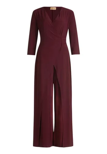 Overall CARTOON Damen Jumpsuit mit weitem Bein - Modischer Jumpsuit in Dark Aubergine, taillierte Passform mit V-Ausschnitt, ideal für stilvolle Freizeitlooks. Pflegeleicht und vielseitig kombinierbar.