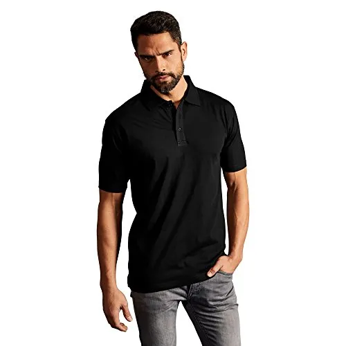 Jersey Poloshirt Herren, Schwarz, XXL