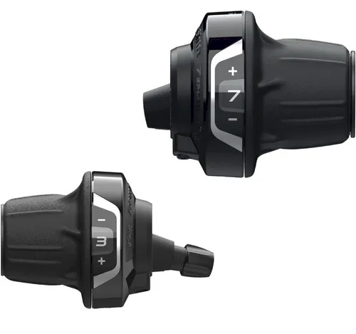 SHIMANO Drehgriffschalter Tourney SLRV400 - Schaltwerke: Ergonomischer Drehgriffschalter für präzises Schalten mit 3-fach links und 7-fach rechts, ideal für optimales Fahrvergnügen.