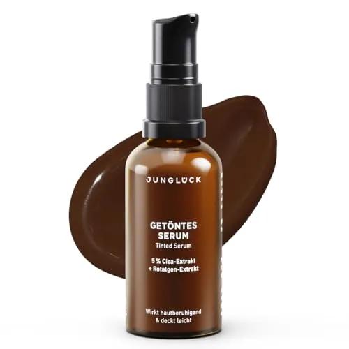 JUNGLÜCK Getönte Gesichtscreme Getöntes Serum – Beruhigende Pflege mit leichter Deckkraft - Gesichtscremes für einen natürlichen NO-Make-up-Look. Unser Getöntes Serum vereint Pflege und Make-up, wirkt beruhigend und gleicht den Teint aus.