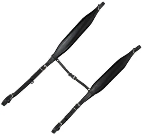 Alpenklang Akkordeonriemen Standard - Trageriemen für 96 und 120 Bass Akkordeons, verstellbar von 100 bis 117 cm, elegantes Design mit schwarzer Polsterung und Lederausführung