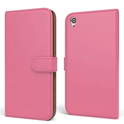 EAZY CASE Tasche für Sony Xperia Z3 Schutzhülle mit Standfunktion Klapphülle im Bookstyle, Handytasche Handyhülle Flip Cover mit Magnetverschluss und Kartenfach, Kunstleder, Pink